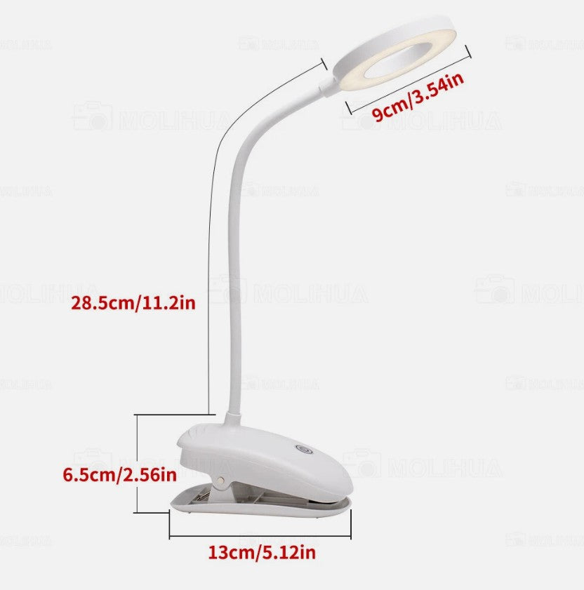 LED Clip Lamp – Rechargeable Reading Light