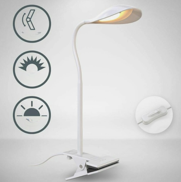 LED Clip Desk Lamp – Flexible Warm White Light